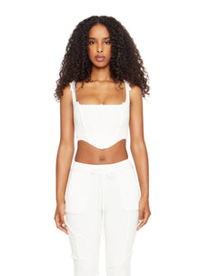 Womens | Knit Seamed Corset | White