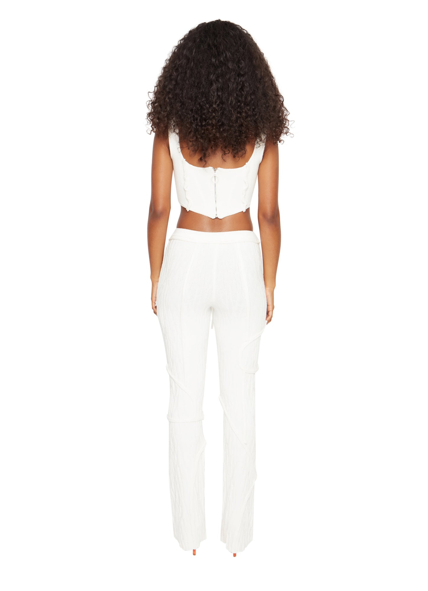 Womens | Knit Seamed Corset | White