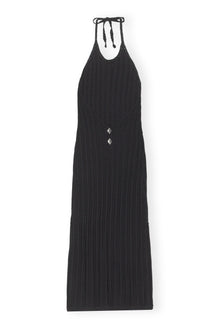 Knit Halter Midi Dress | Black