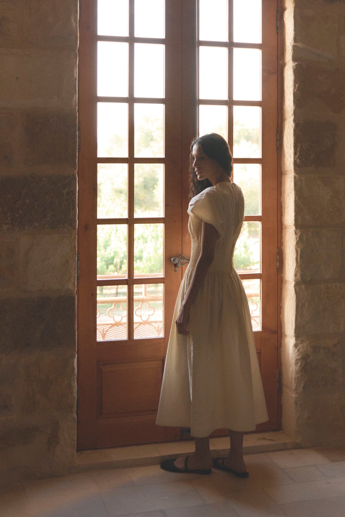 Aya | Krys Pleated Crew-Neck Dress in Size Small