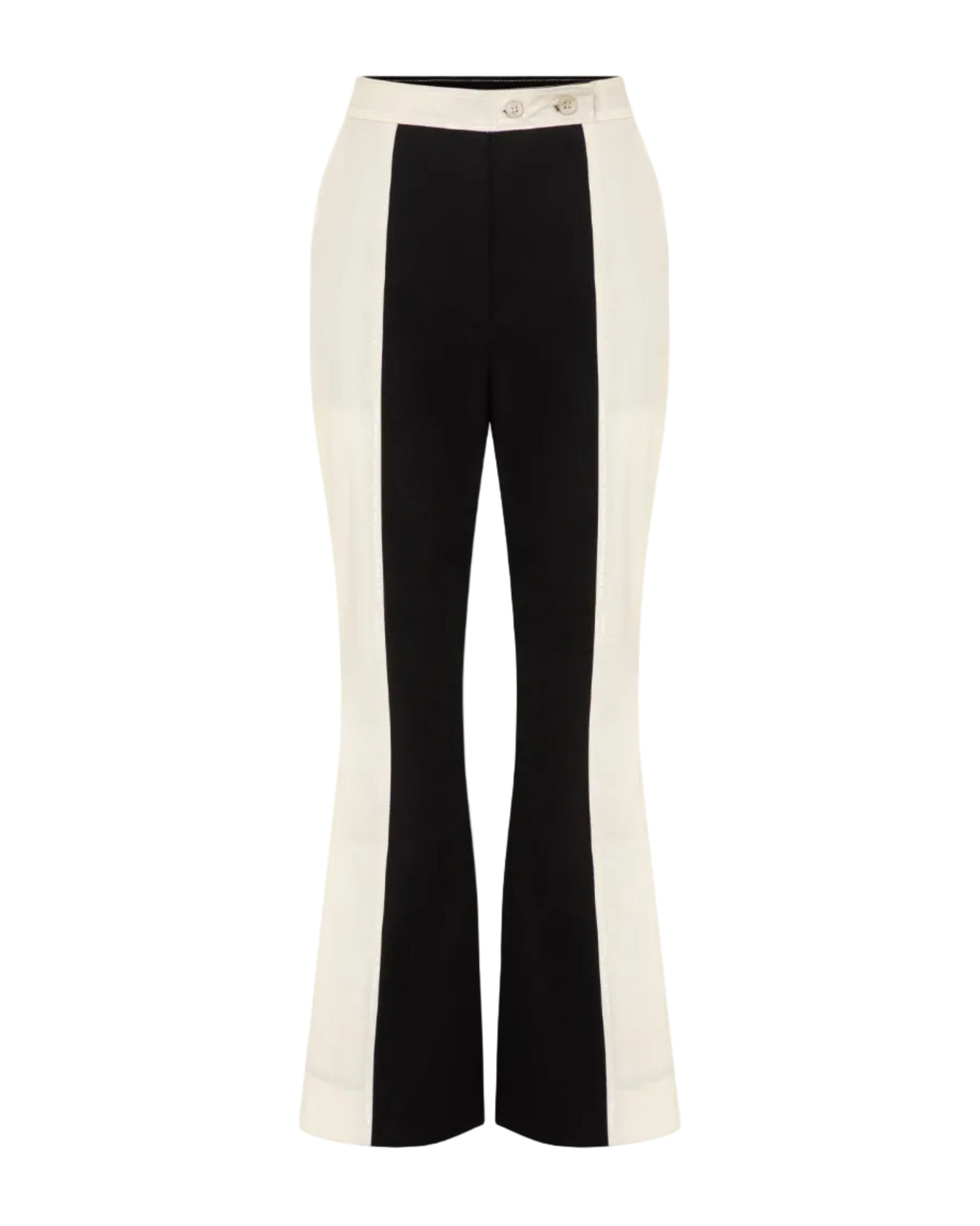 Lettini Crop Flare Pant | Ivory & Black