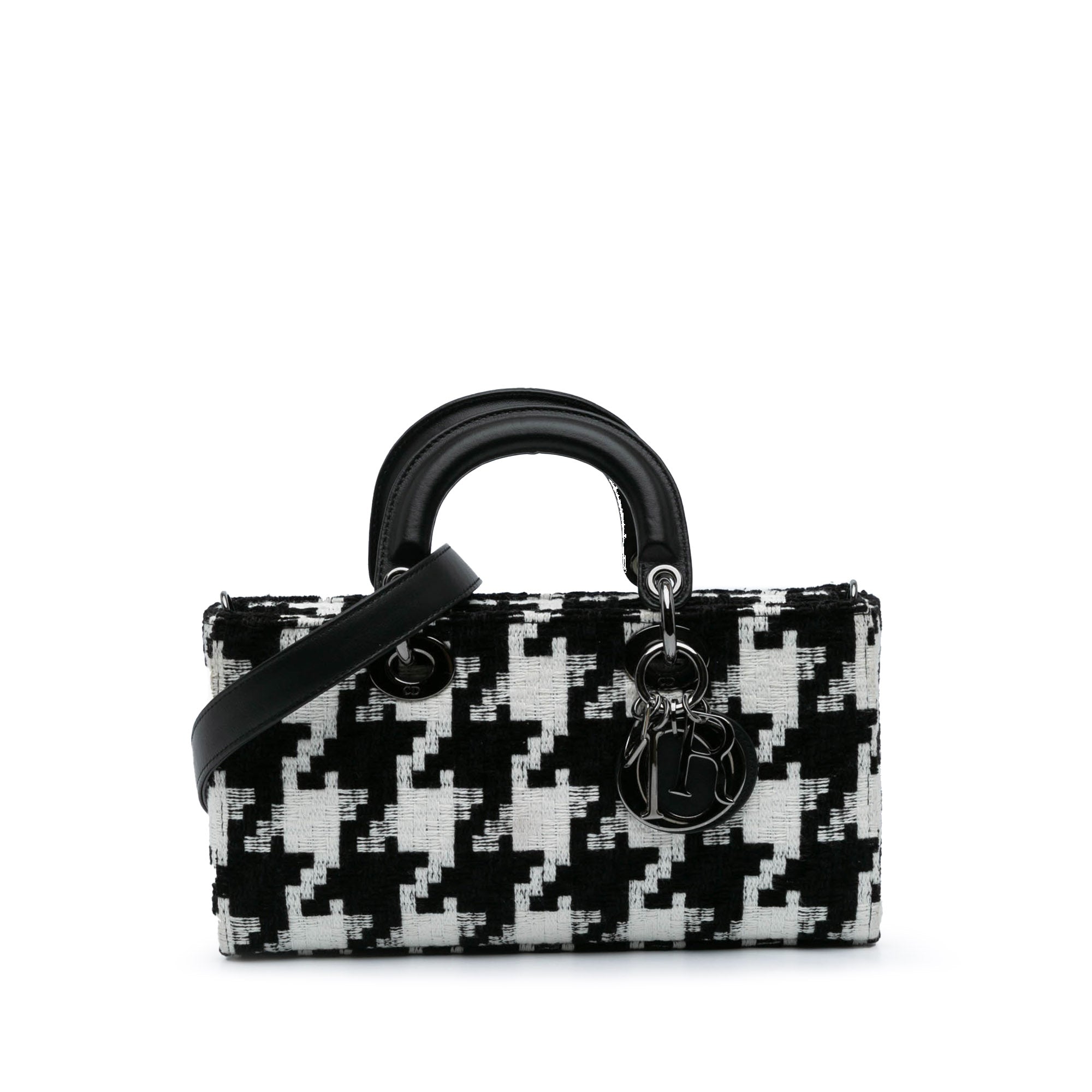 Dior | Pre-Owned Medium Canvas Macro Houndstooth Lady D Joy | Black
