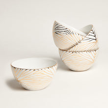 Talianna Lily Pad Bowls | White | Ceramic with 24K Gold Details | Set of 4