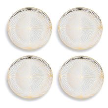 Talianna Lily Pad Plates | White | Ceramic with 24K Gold Details | Set of 4