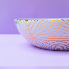 Talianna Lily Pad Serving Bowl | White | Ceramic with 24K Gold Details