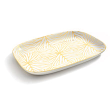Talianna Lily Pad Serving Platter | White | Ceramic with 24K Gold Details