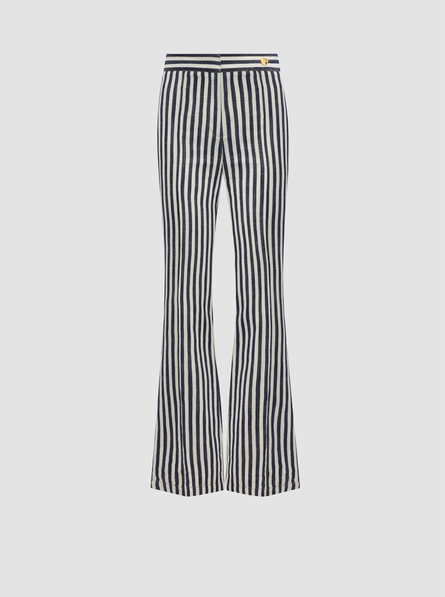 Lola Denim Crop Jean | Natural/Midnight Stripes