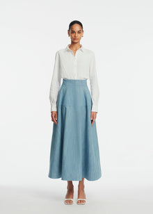 Cotton Poplin Bow Back Shirt | White