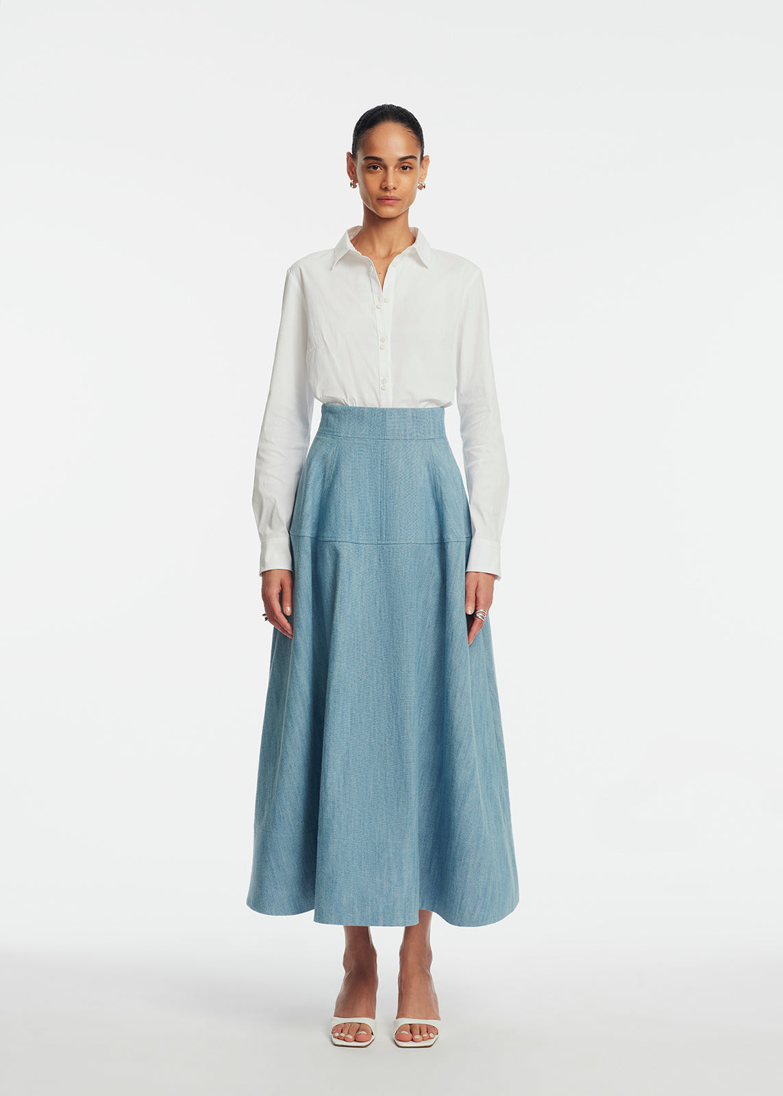 Denim A-Line Skirt | Light Denim