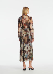 Floral Printed Chiffon Lucy Shirt | Cactus Multi
