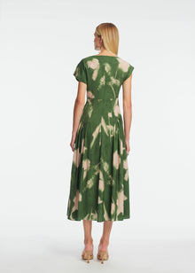 Abstract Floral Crepe Asymmetrical Dress | Cactus