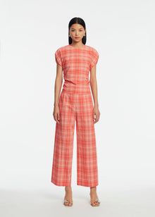 Plaid Seersucker Tie Top | Watermelon