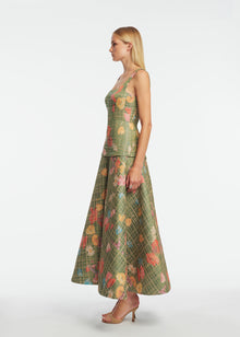 Floral Raffia Square Neck Dress | Cactus