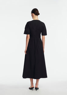 Cotton Poplin Buckle Shirtdress | Black