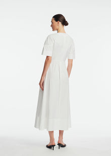 Cotton Poplin Buckle Shirtdress | White