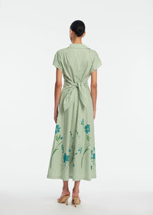 Floral Striped Cotton Tie Waist Dress | Mallard Multi