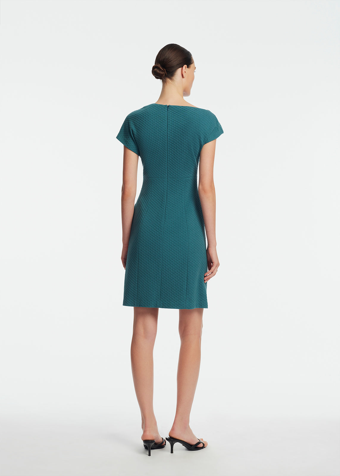 Textured Jersey Draped Shoulder Dress | Mallard