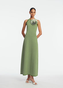 Rose Detail Knit Halter Dress | Cactus Multi