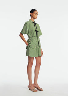 Embroidered Striped Cotton Bow Front Shirt | Cactus