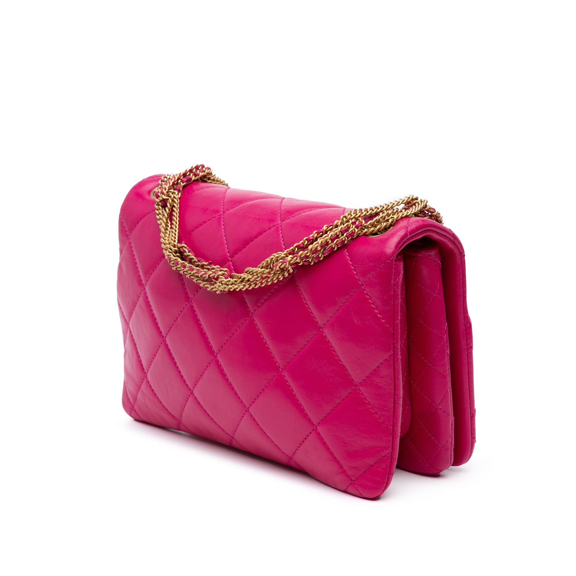 Chanel | Pre-Owned Small Quilted Lambskin On And On Chain Flap - II | Pink/Dark Pink