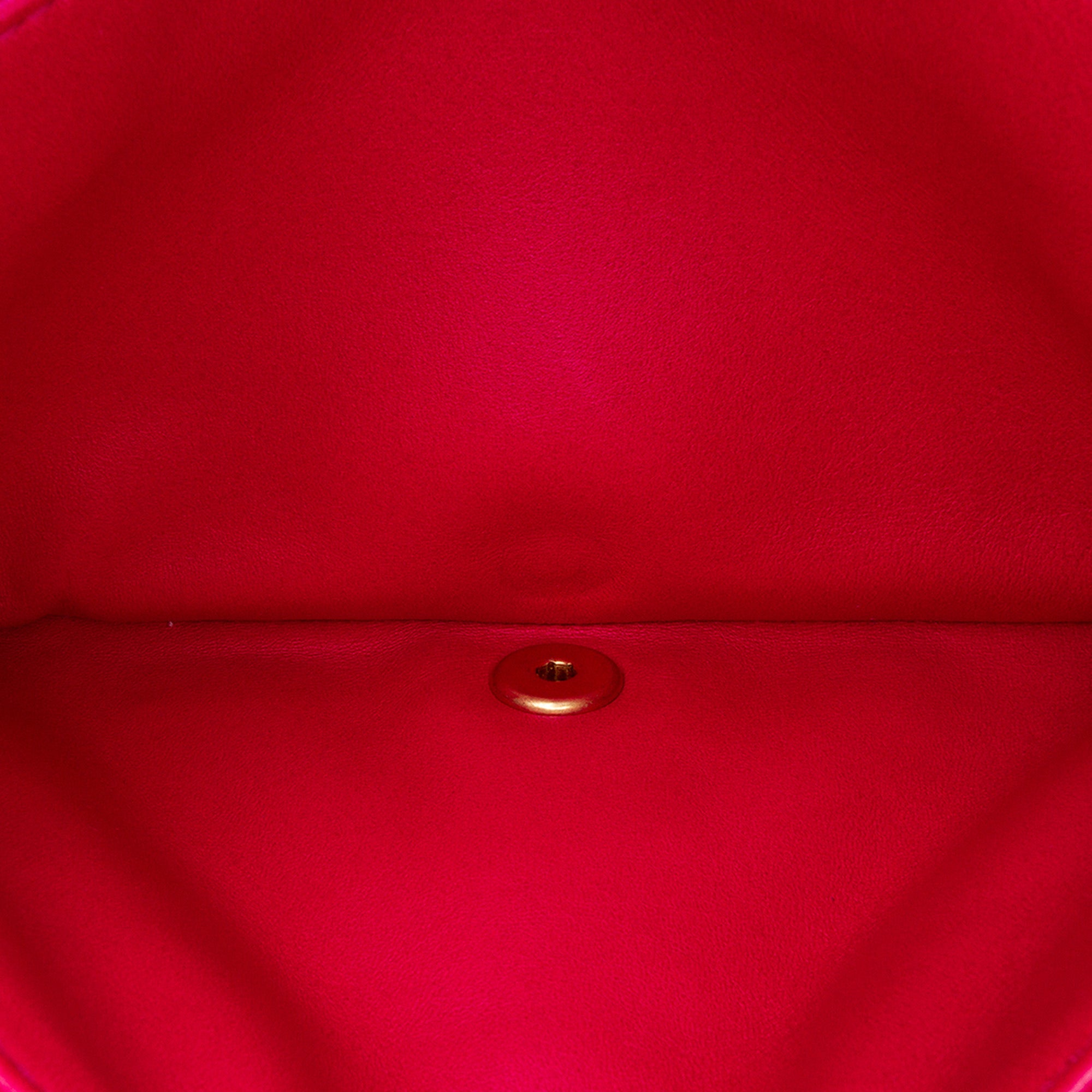 Chanel | Pre-Owned Small Quilted Lambskin On And On Chain Flap - II | Pink/Dark Pink