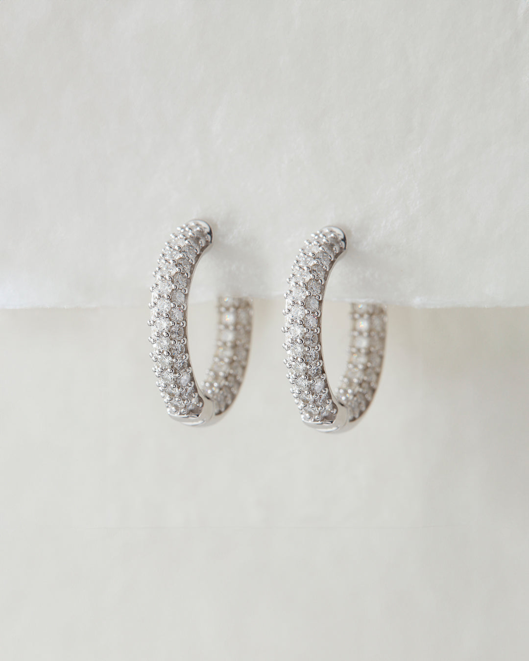 The Amalfi Huggies | 14K White Gold | 1 CT Real Diamonds