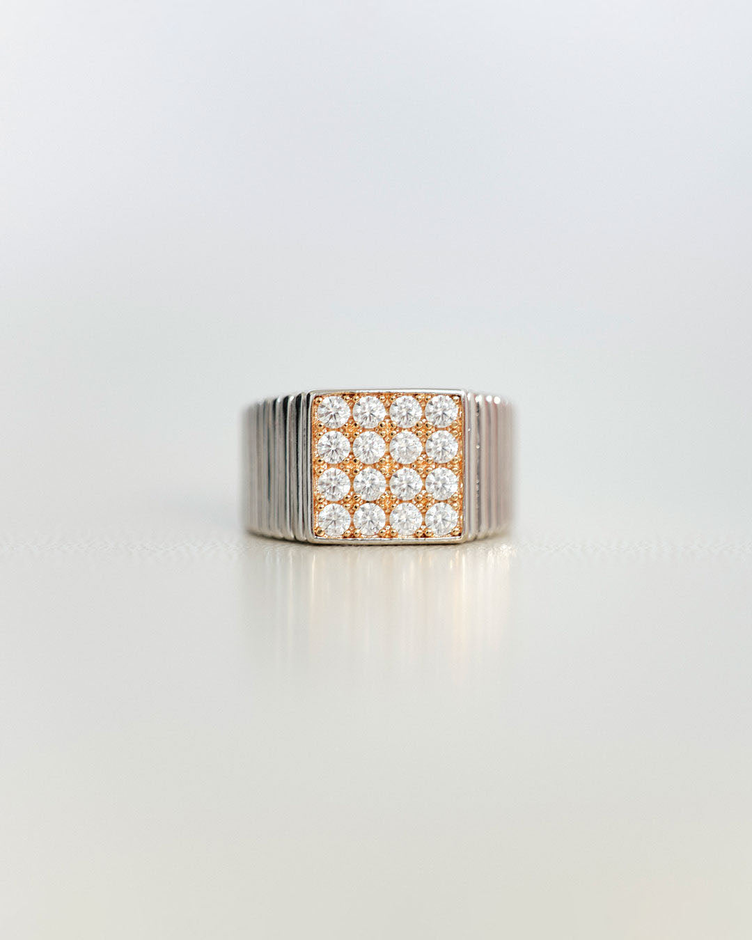 The Pave Square Signet Ring | Silver | Cubic Zirconia