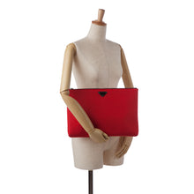 Prada | Pre-Owned Tessuto Soft Zip Clutch | Red