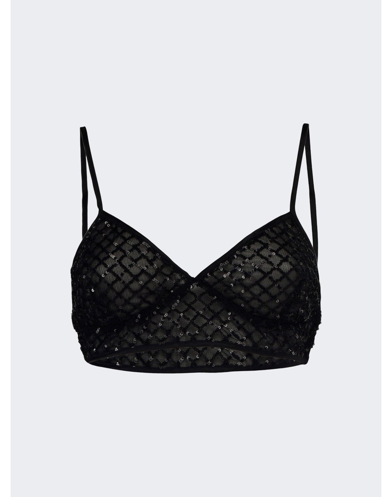 La Semaine | Women | Semaine Cropped Bra Top | Black Paillettes