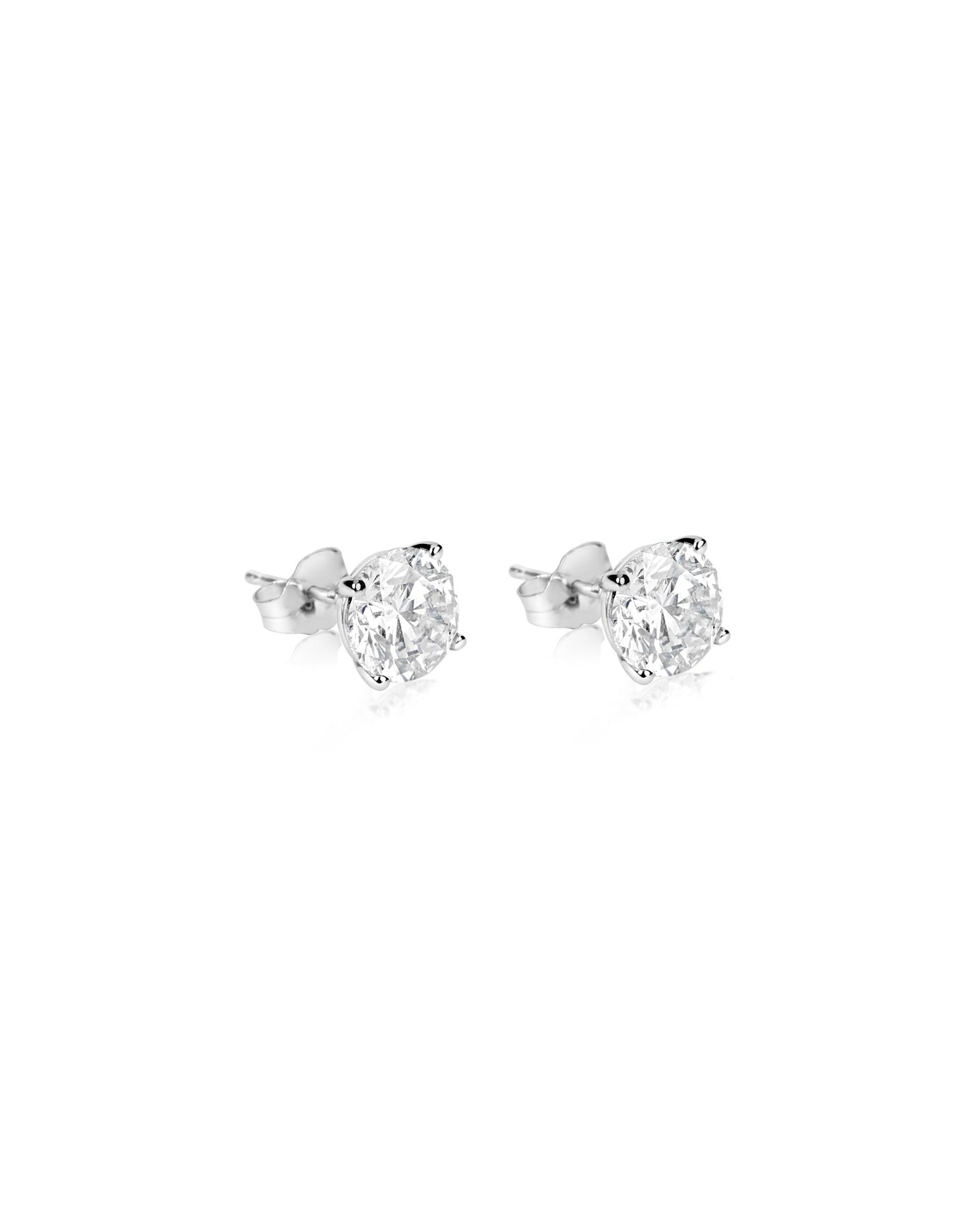 Lab Grown 4 Carat Diamond Studs | 14K White Gold