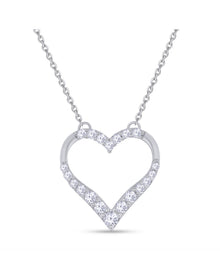 Lab Grown Diamond Heart Necklace in Silver | Silver