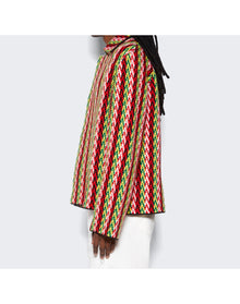 Lanvin | Men | Curb Chevron Knit Jacket | Red x Green