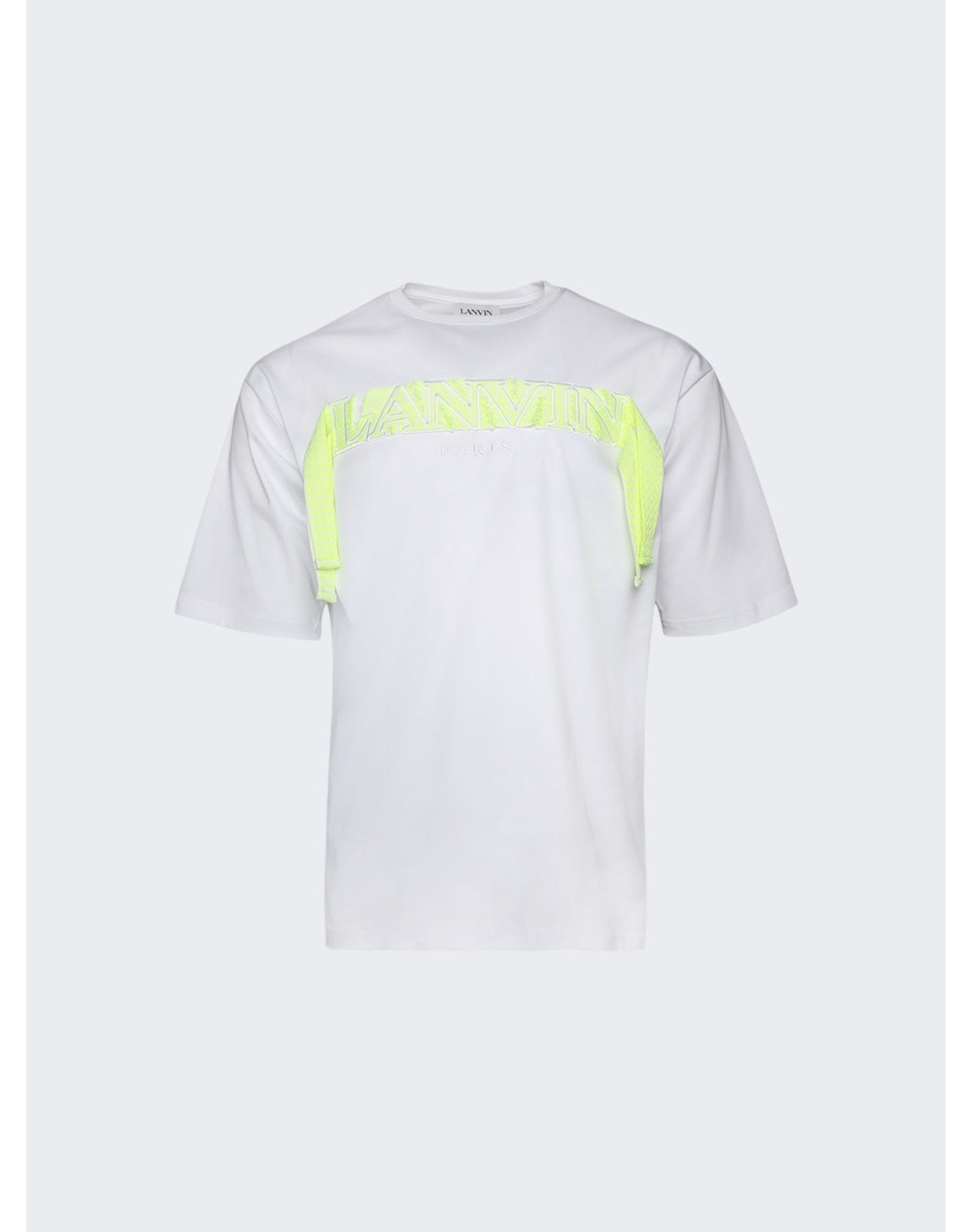 Lanvin | Men | Curb Embroidered T-shirt | Optic White