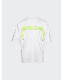 Lanvin | Men | Curb Embroidered T-shirt | Optic White x Green