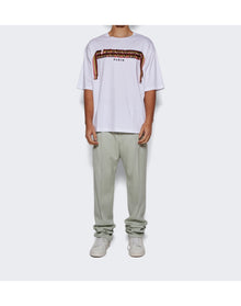 Lanvin | Men | Curb Embroidered T-shirt | Optic White x Green