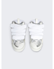 Lanvin | Men | Curb Metallic Effect Sneakers | Silver