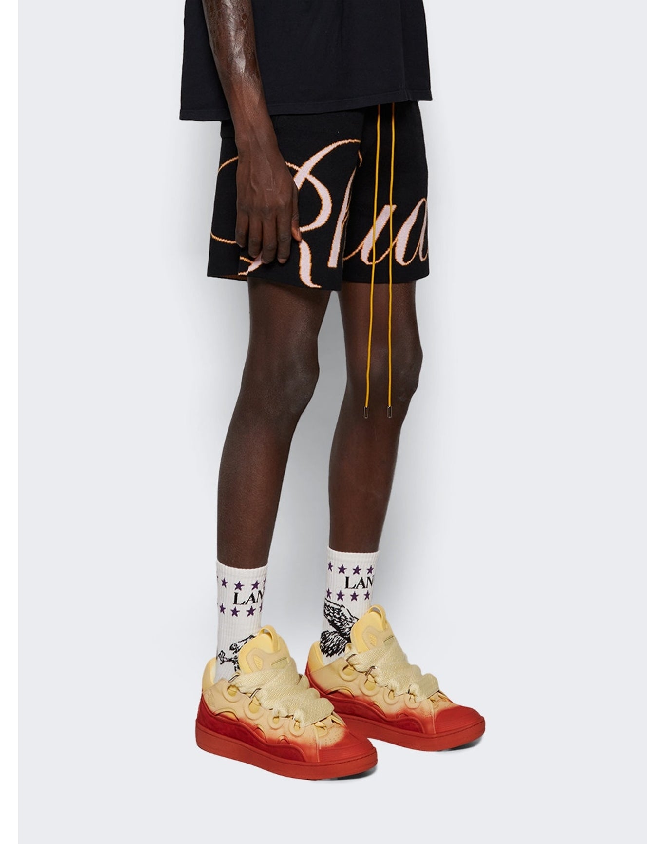 Lanvin | Men | Curb Radient Spray Effect Sneakers | Beige