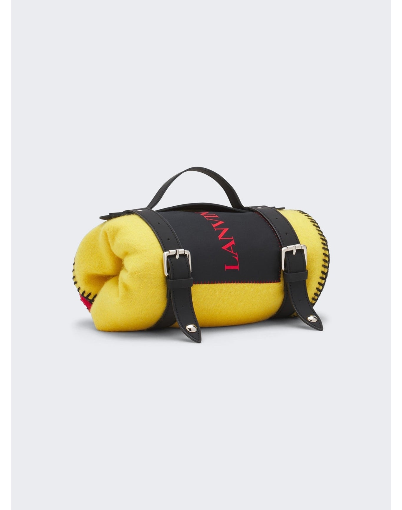 Lanvin | Men | Future Blanket With Carrying Straps | Black x Corn Yellow