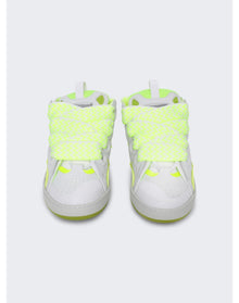 Lanvin | Women | Curb Sneakers | White x Fluorescent Yellow