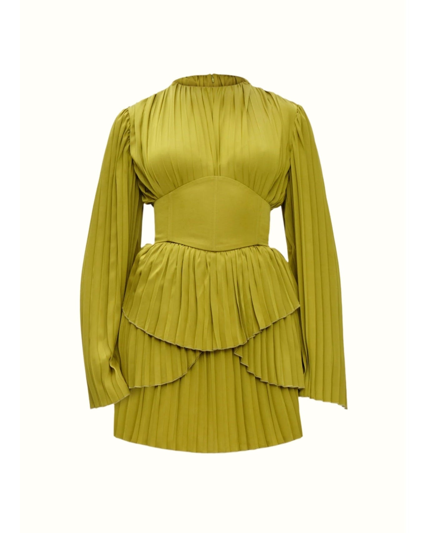 Lenti Pleated Mini Dress | Lime
