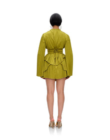 Lenti Pleated Mini Dress | Lime