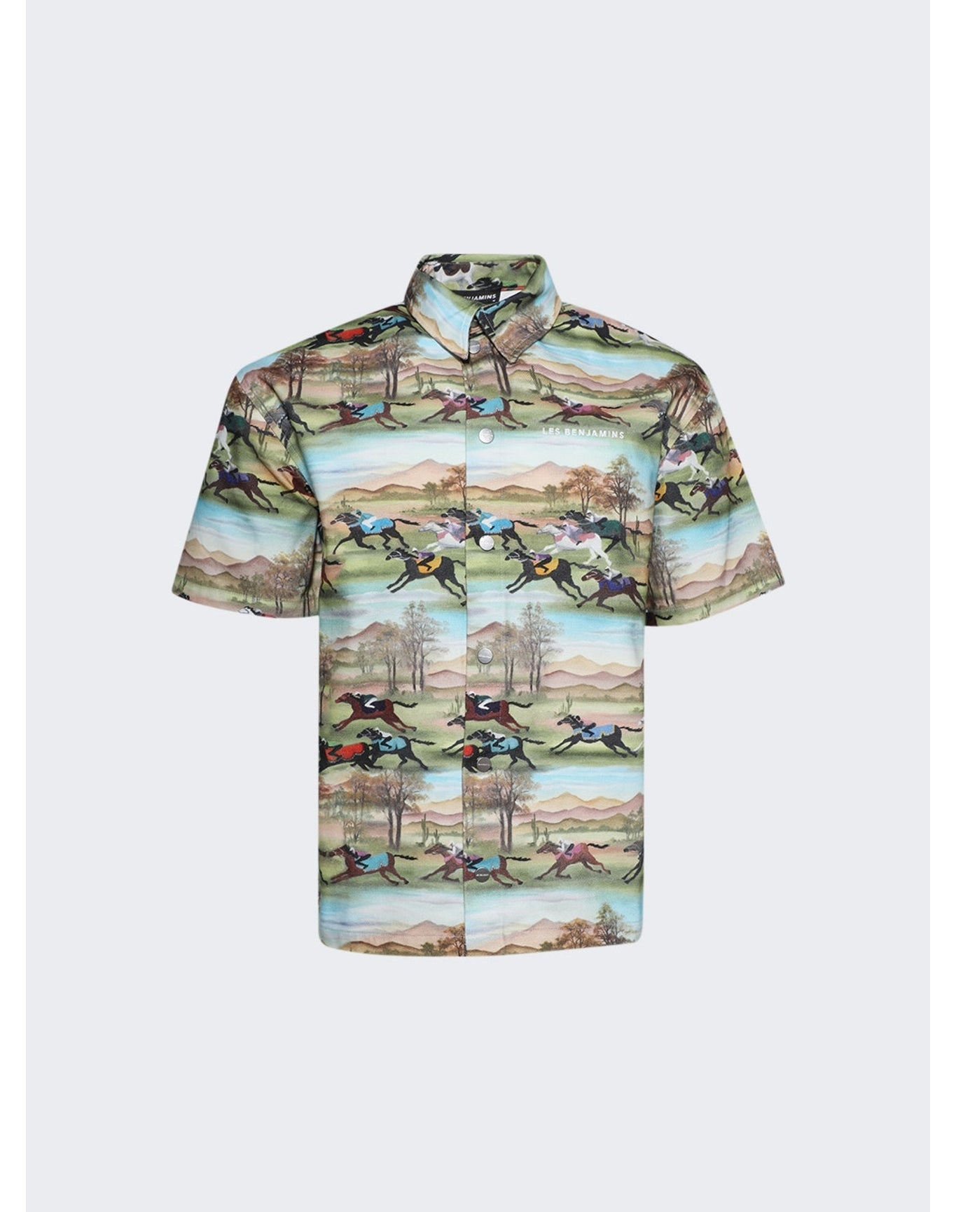 Les Benjamins | Men | Neil Short Sleeve Shirt 501 | Allover Horse Print