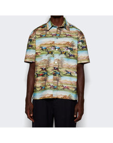Les Benjamins | Men | Neil Short Sleeve Shirt 501 | Allover Horse Print