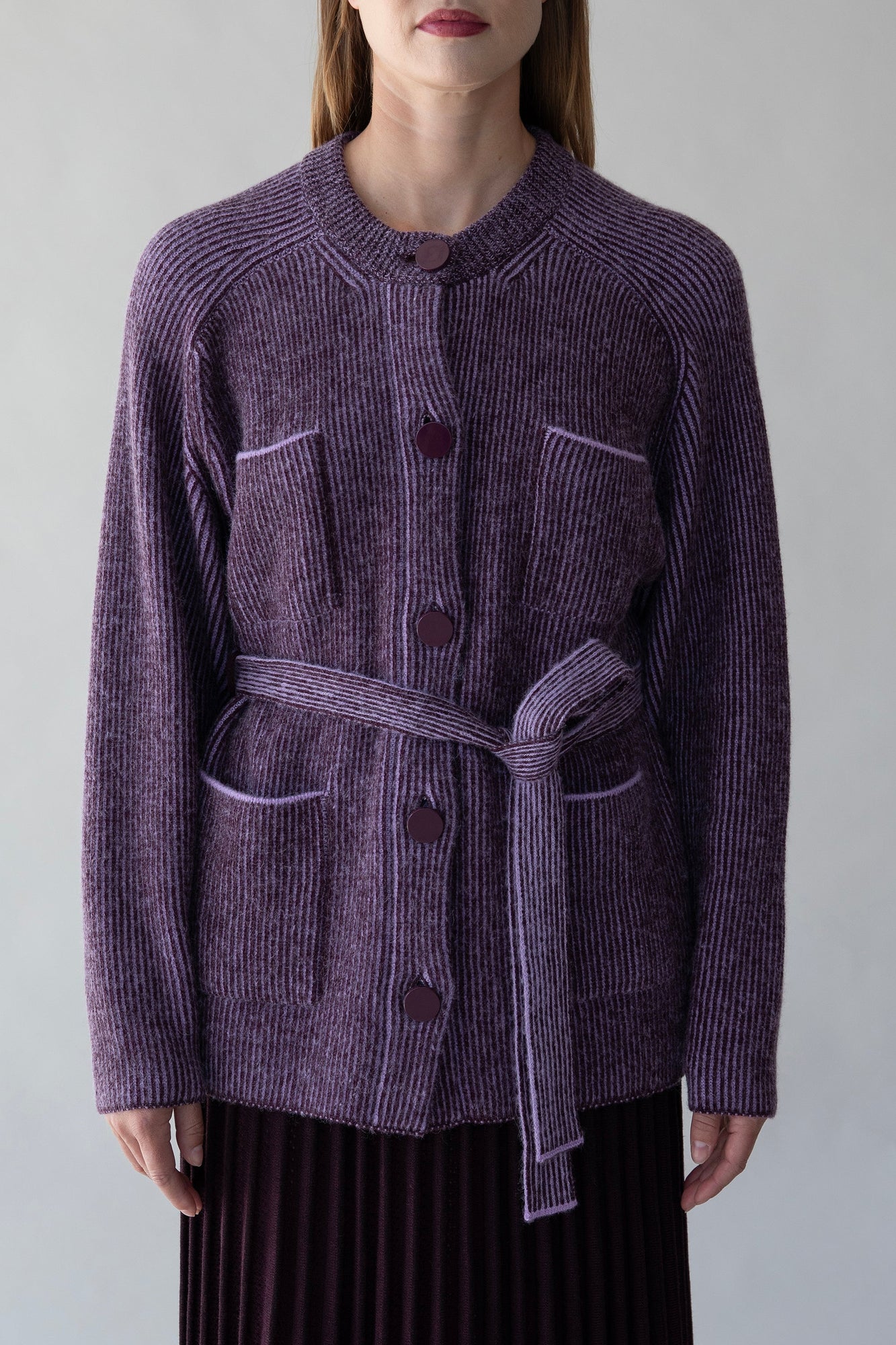 Lesse Cardigan | Aubergine