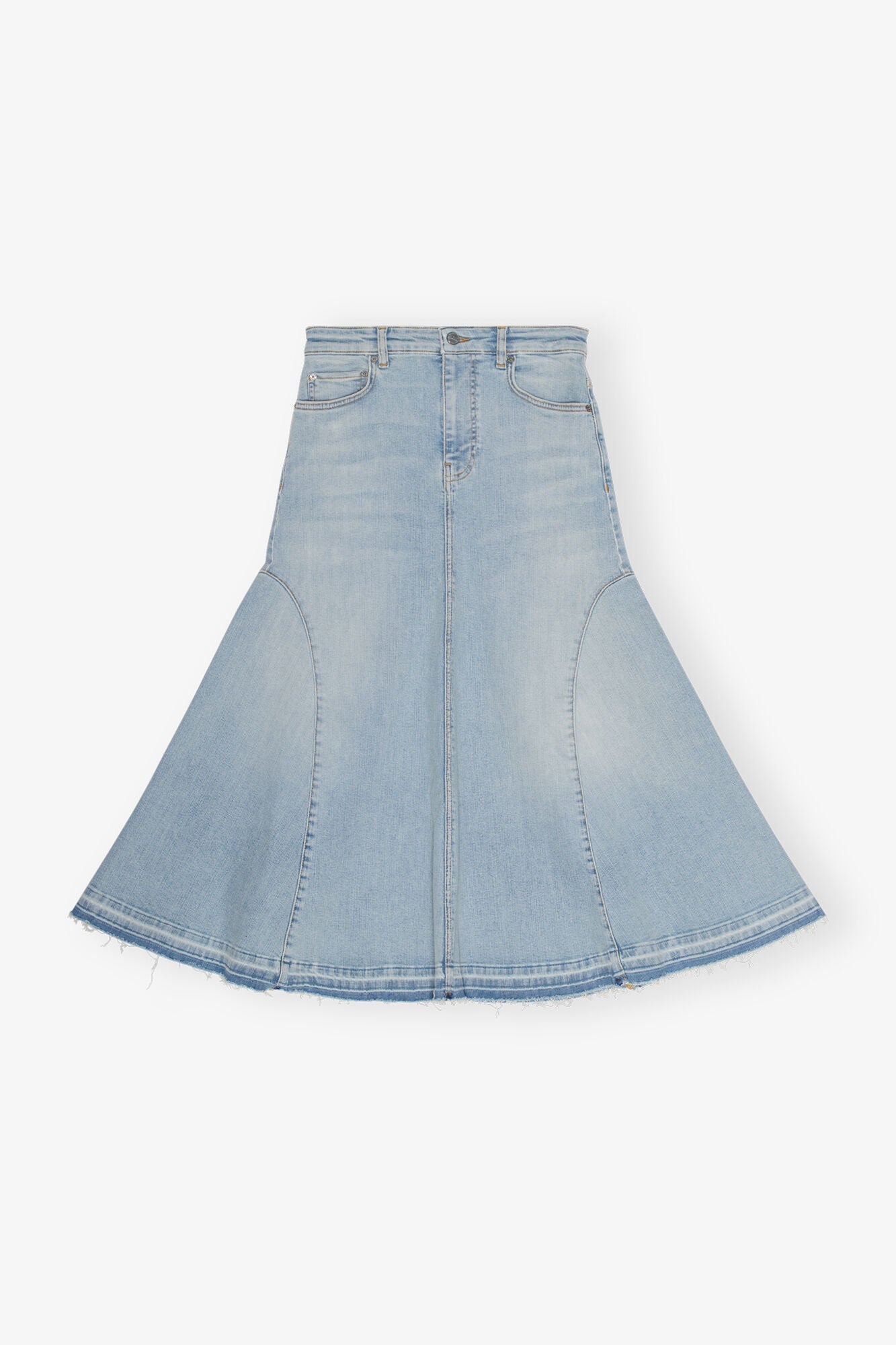 Light Blue Denim Midi Skirt | Tint Wash