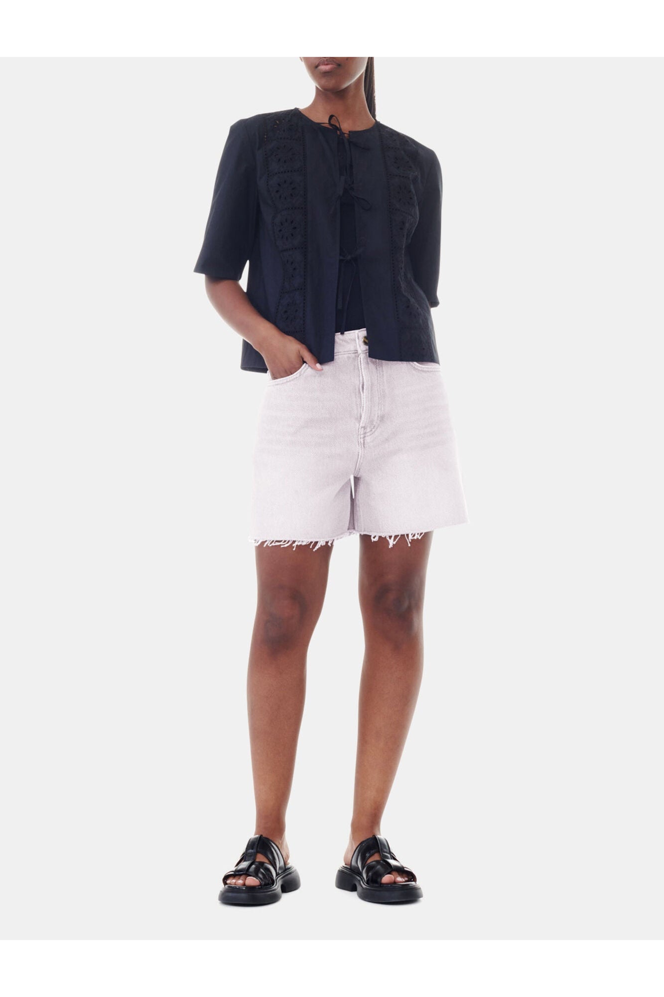 Light Pink Denim Shorts | Mauve Chalk