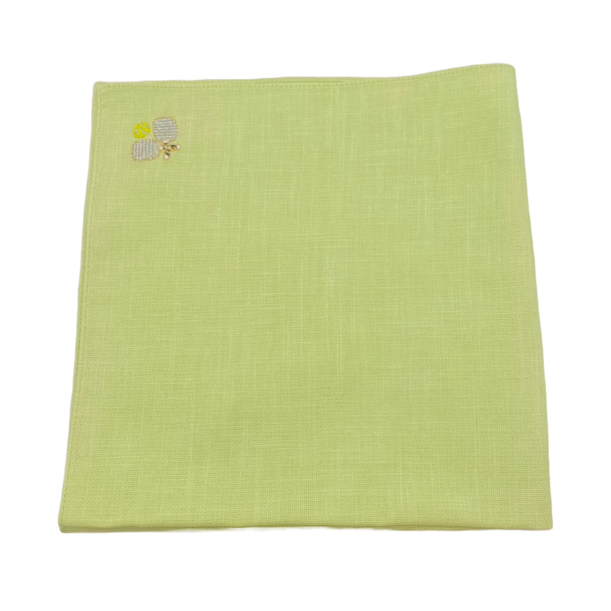 Lime Green Pocket Square on Flat White Background