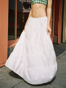 Tiered Maxi Skirt | White