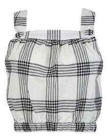 Lisa Marie Fernandez | Women | Blouson Button Top Check | Black x White