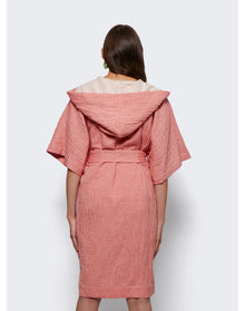 Lisa Marie Fernandez | Women | Hooded Dressing Gown Short | Salmon Pink